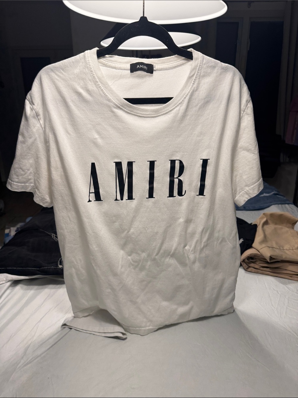 AMIRI White T-Shirt with Black Logo